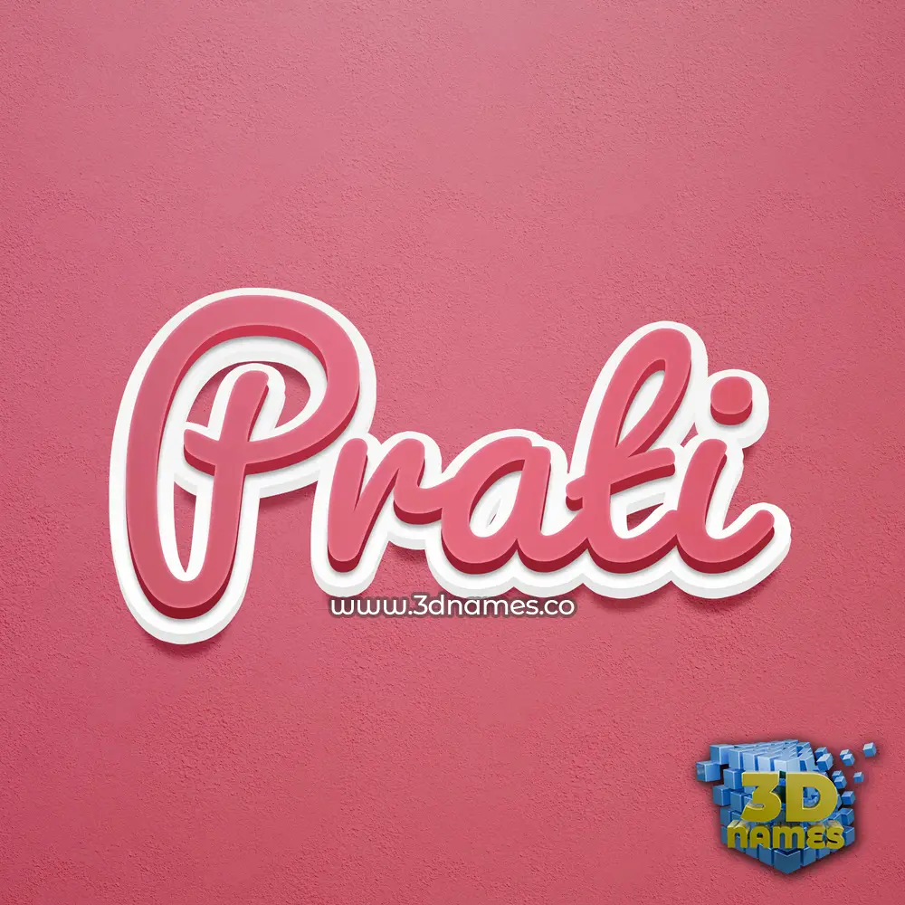 prati in Red Scribble style - 3D name wallpaper