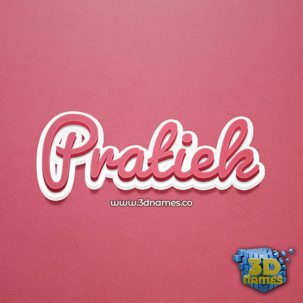 pratiek in Red Scribble style - 3D name wallpaper