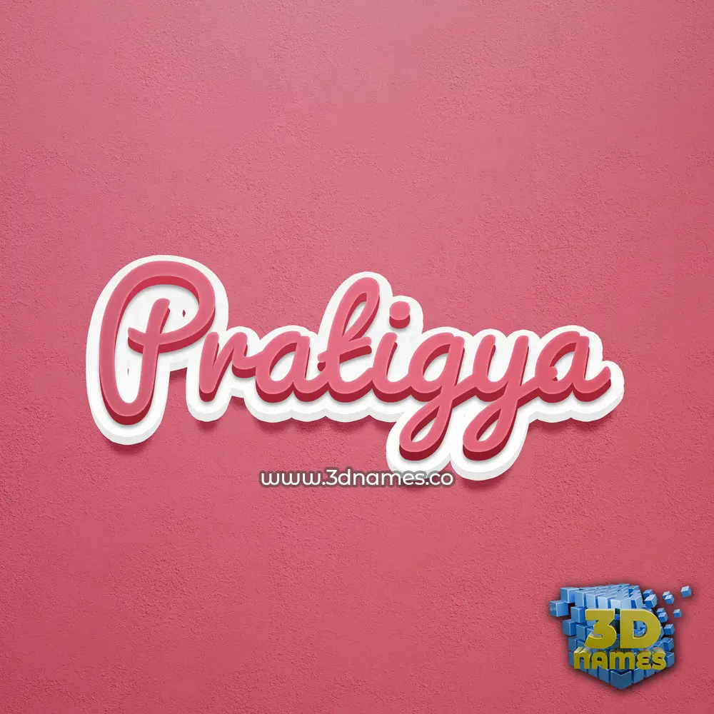 pratigya in Red Scribble style - 3D name wallpaper