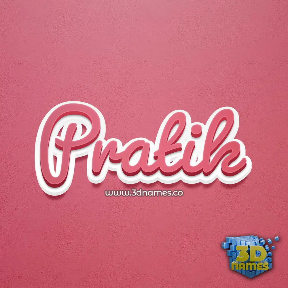 pratik in Red Scribble style - 3D name wallpaper