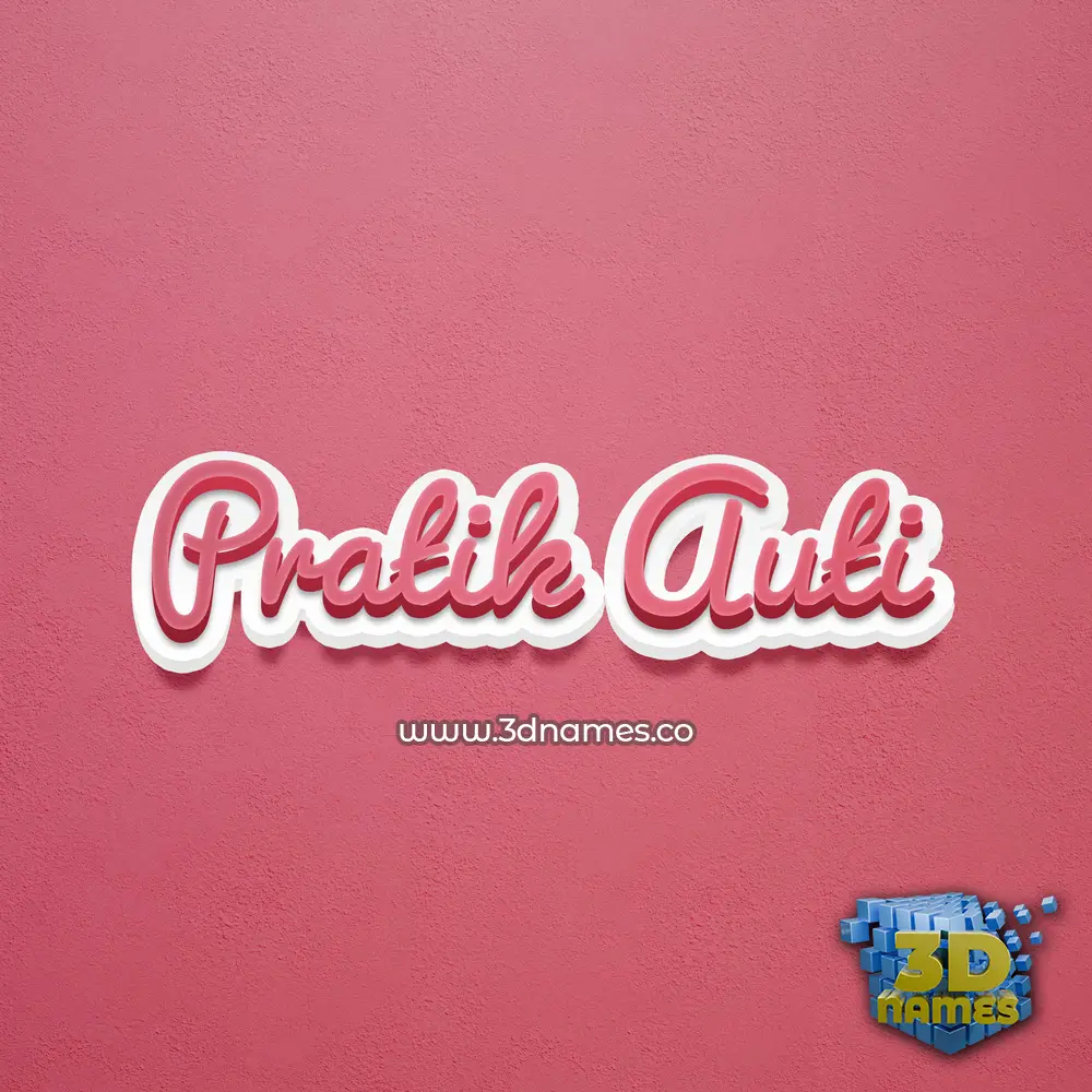 pratik auti in Red Scribble style - 3D name wallpaper