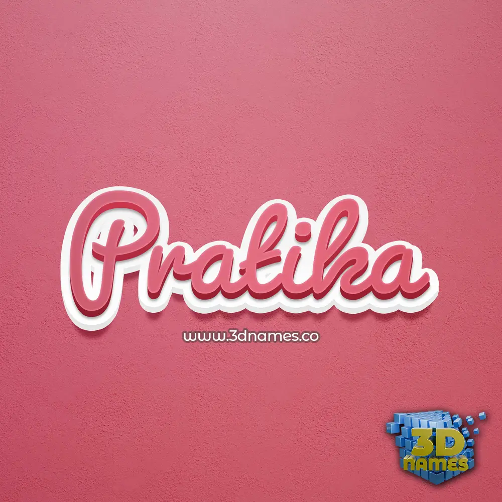 pratika in Red Scribble style - 3D name wallpaper