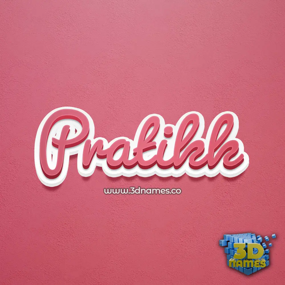 pratikk in Red Scribble style - 3D name wallpaper