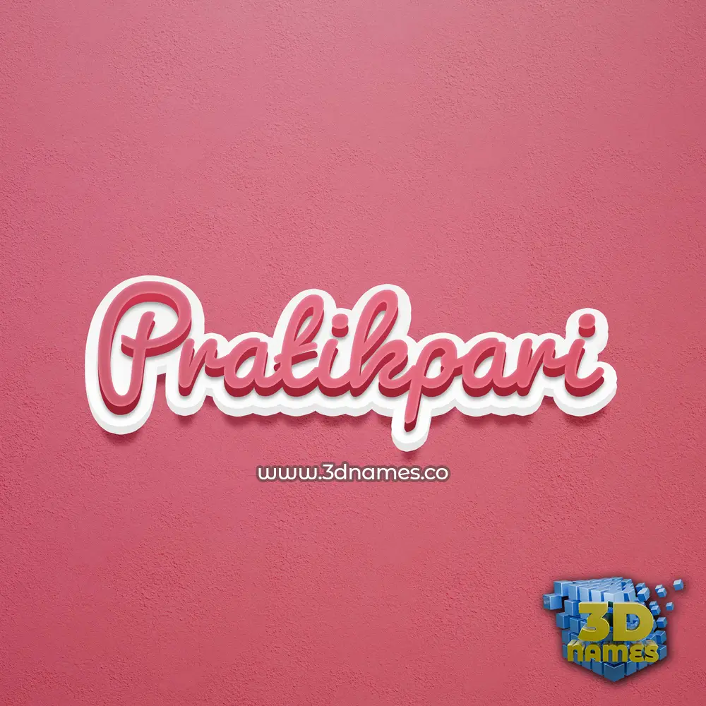 pratikpari in Red Scribble style - 3D name wallpaper