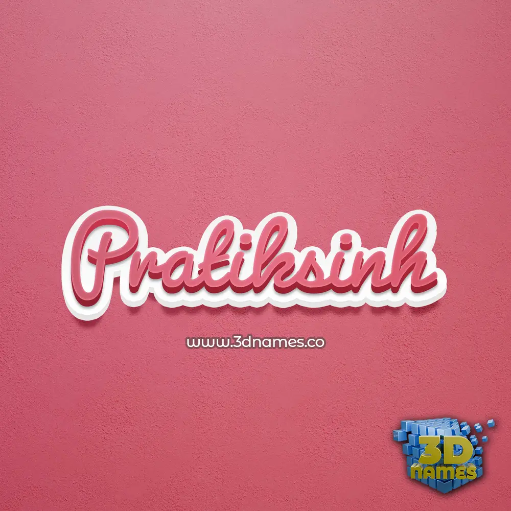 pratiksinh in Red Scribble style - 3D name wallpaper