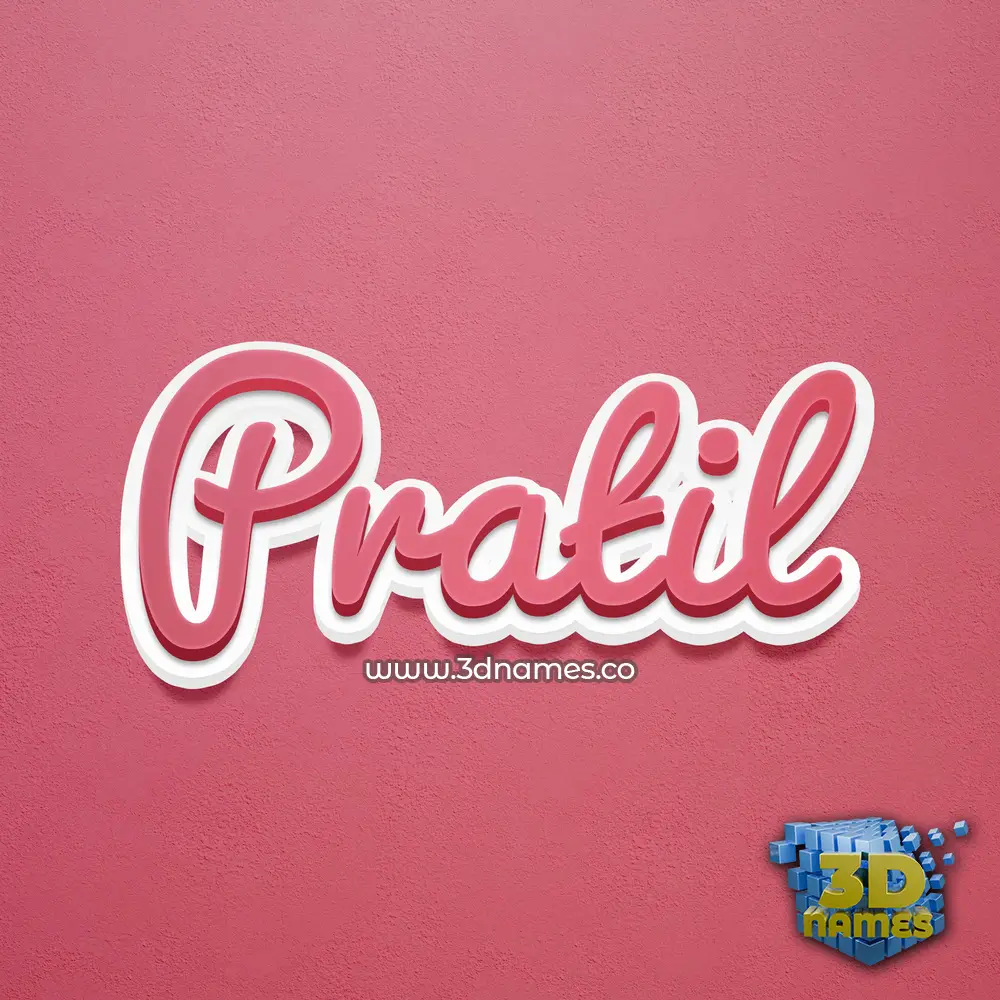 pratil in Red Scribble style - 3D name wallpaper