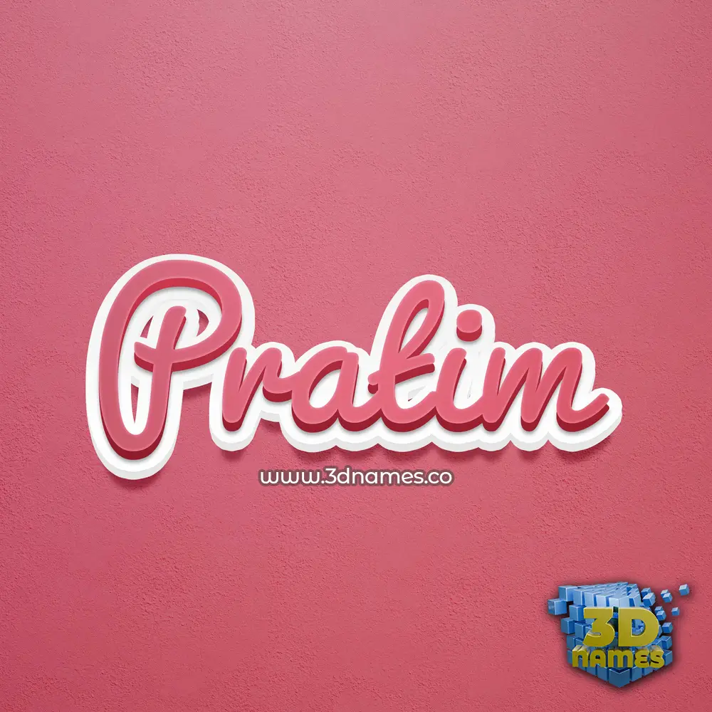 pratim in Red Scribble style - 3D name wallpaper