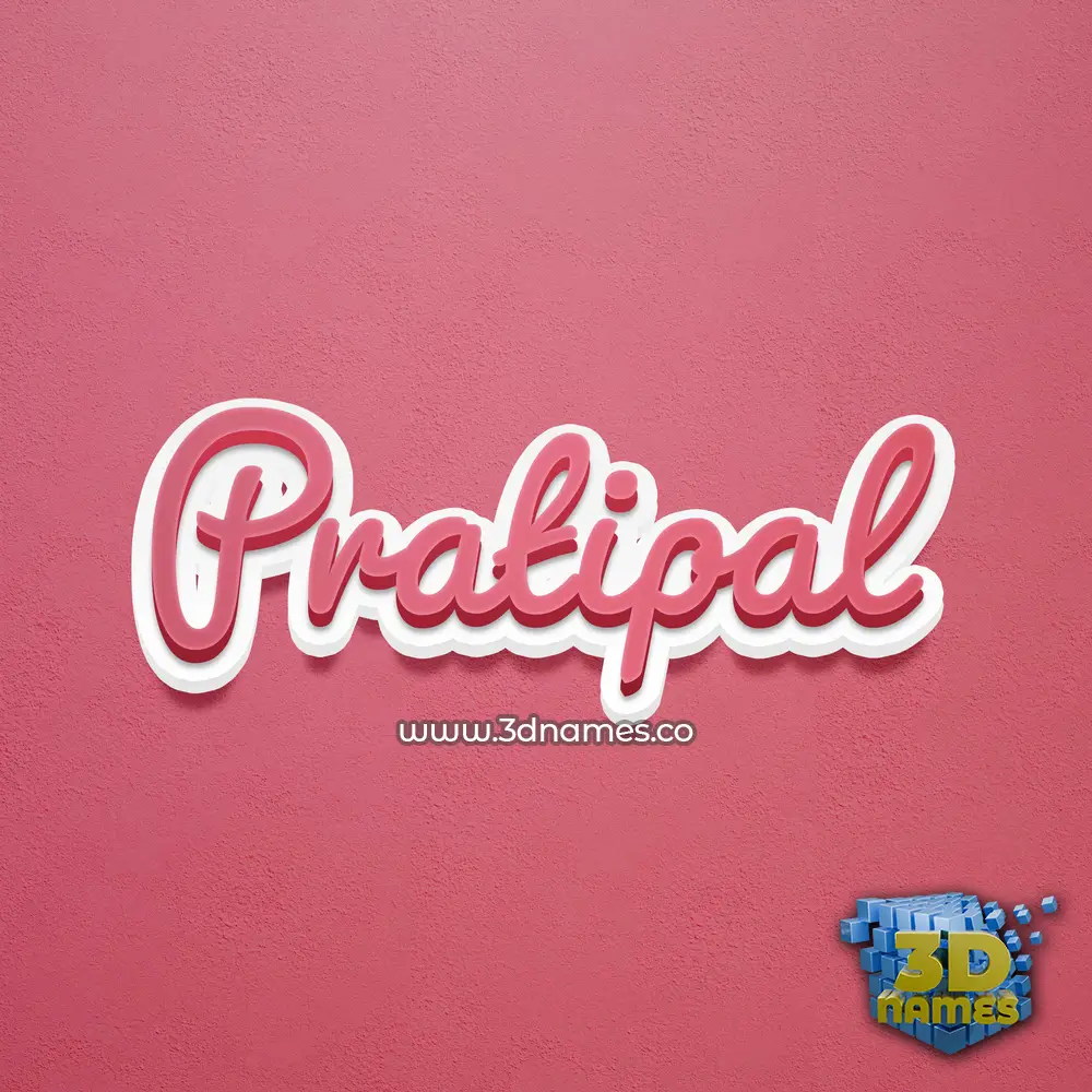 pratipal in Red Scribble style - 3D name wallpaper