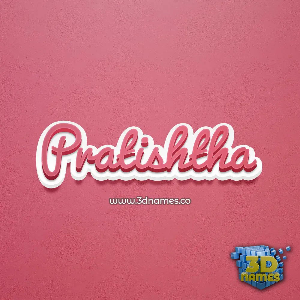 pratishtha in Red Scribble style - 3D name wallpaper