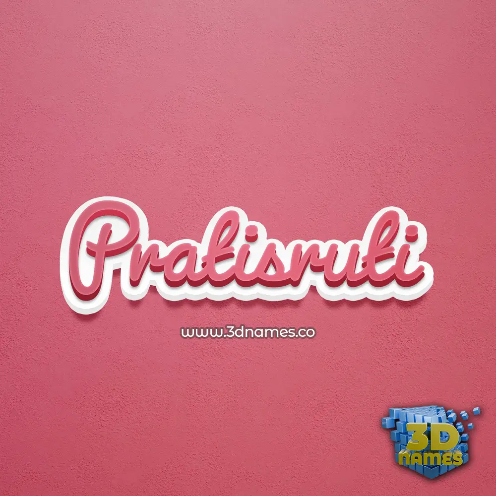 pratisruti in Red Scribble style - 3D name wallpaper