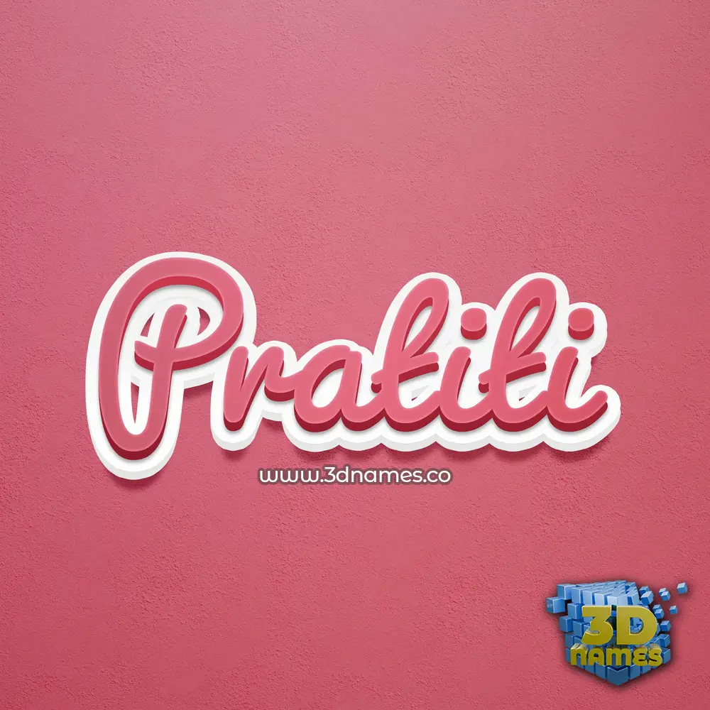 pratiti in Red Scribble style - 3D name wallpaper