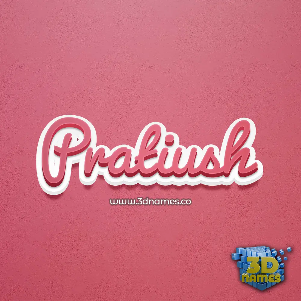 pratiush in Red Scribble style - 3D name wallpaper