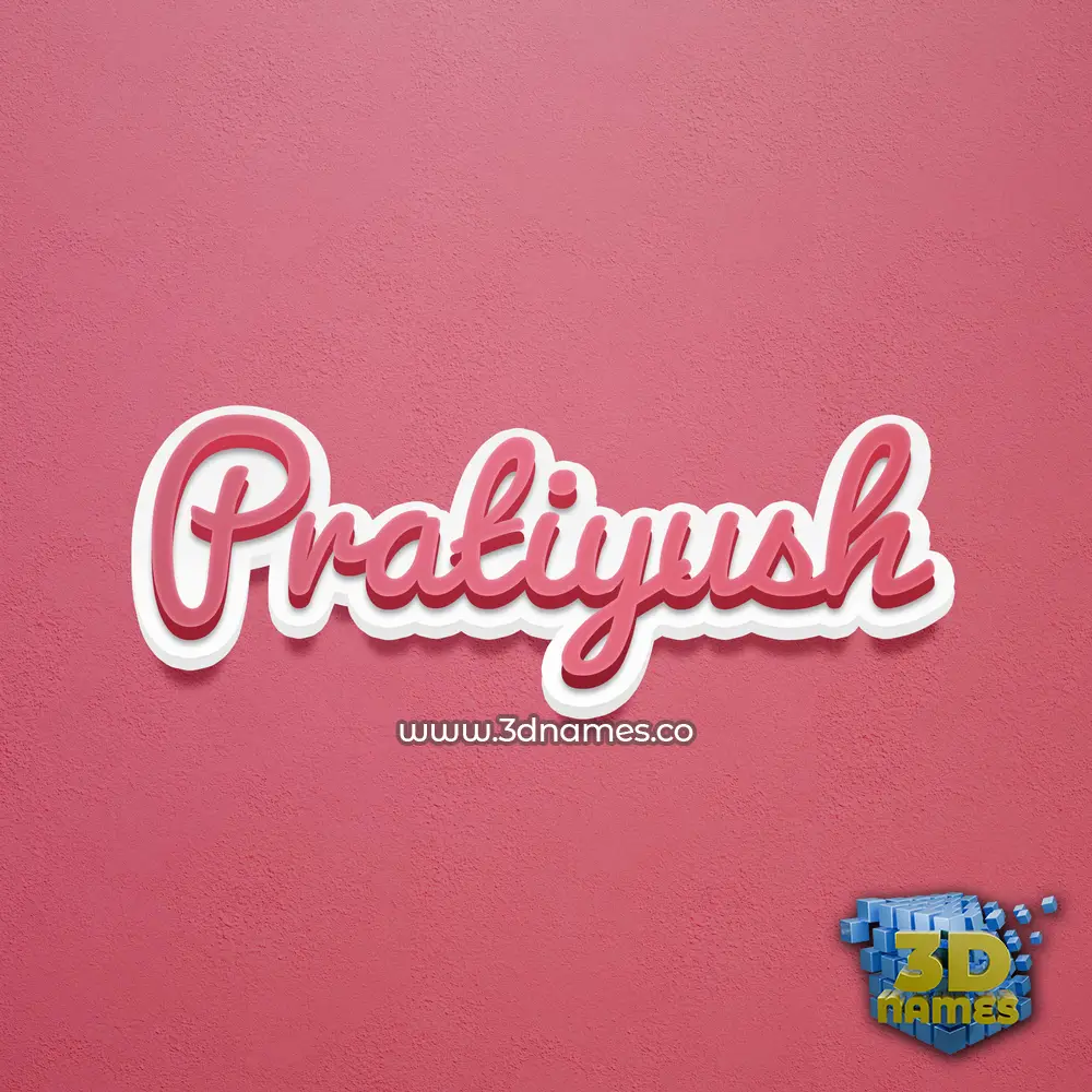 pratiyush in Red Scribble style - 3D name wallpaper