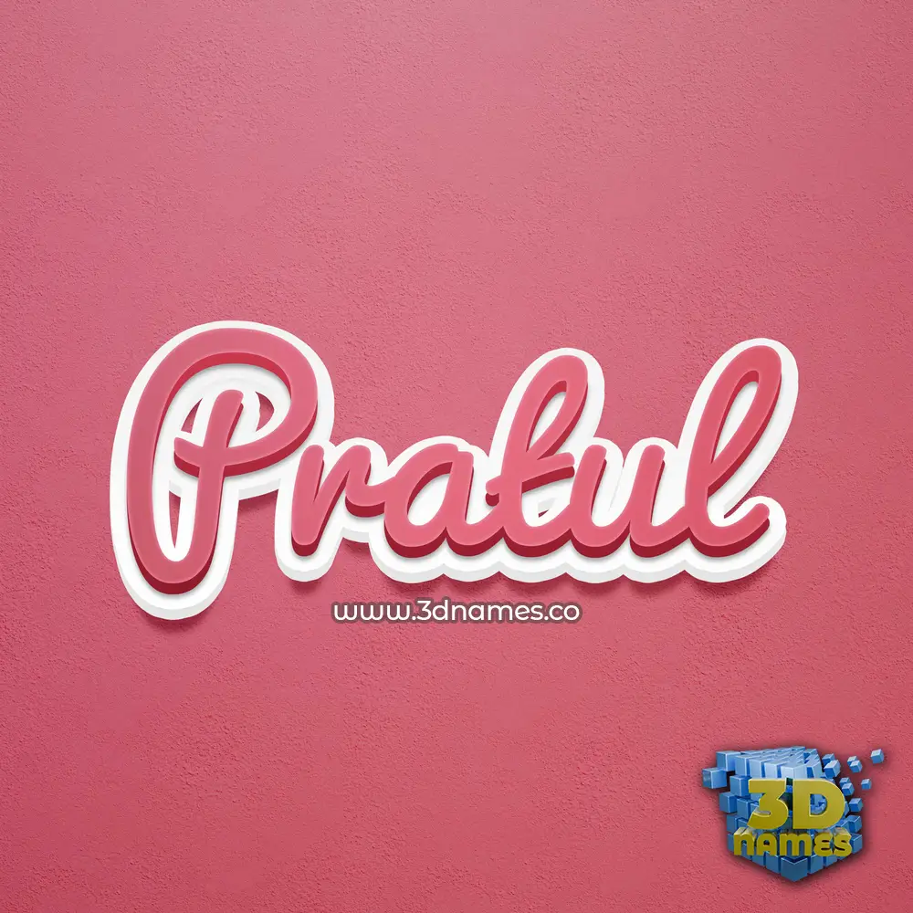 pratul in Red Scribble style - 3D name wallpaper