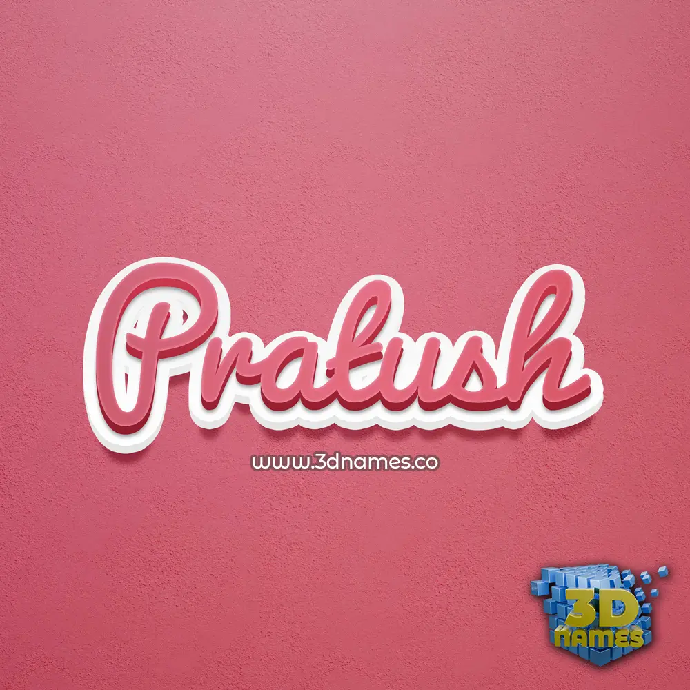 pratush in Red Scribble style - 3D name wallpaper