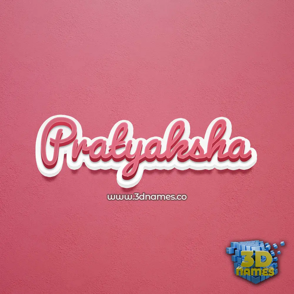 pratyaksha in Red Scribble style - 3D name wallpaper