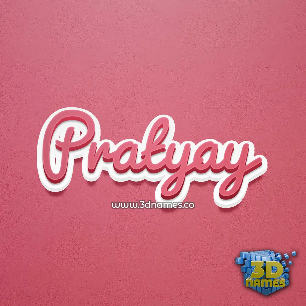 pratyay in Red Scribble style - 3D name wallpaper