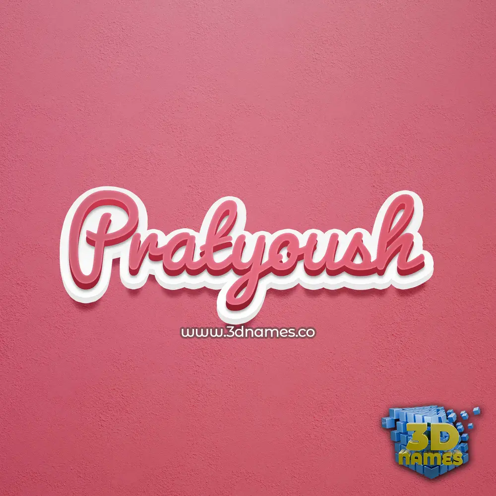 pratyoush in Red Scribble style - 3D name wallpaper