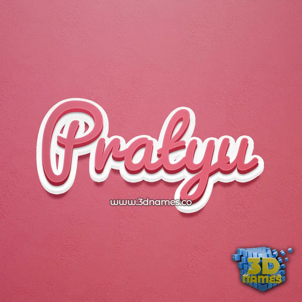 pratyu in Red Scribble style - 3D name wallpaper