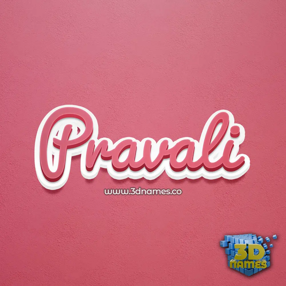 pravali in Red Scribble style - 3D name wallpaper
