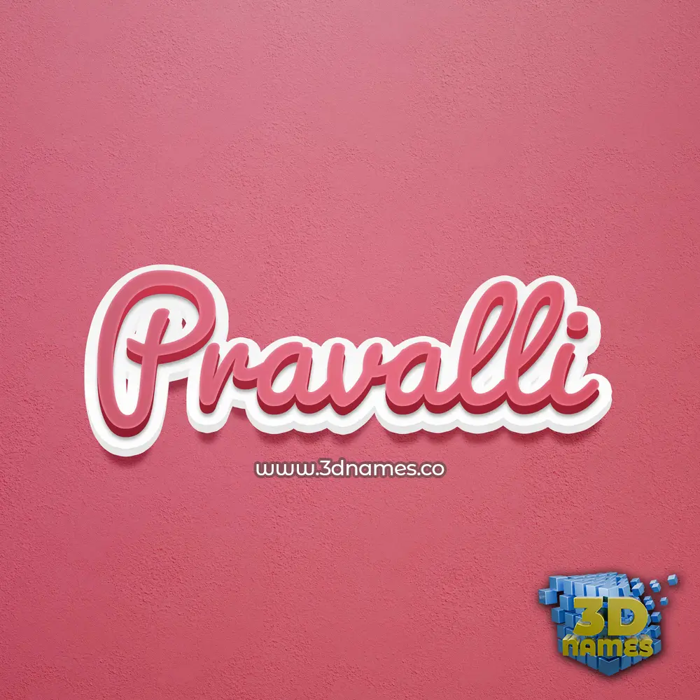 pravalli in Red Scribble style - 3D name wallpaper