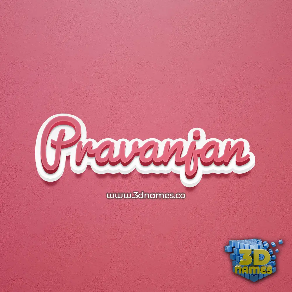pravanjan in Red Scribble style - 3D name wallpaper