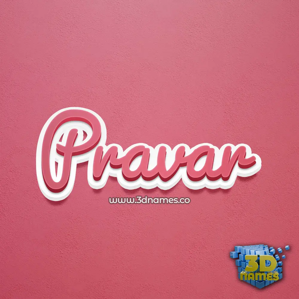 pravar in Red Scribble style - 3D name wallpaper