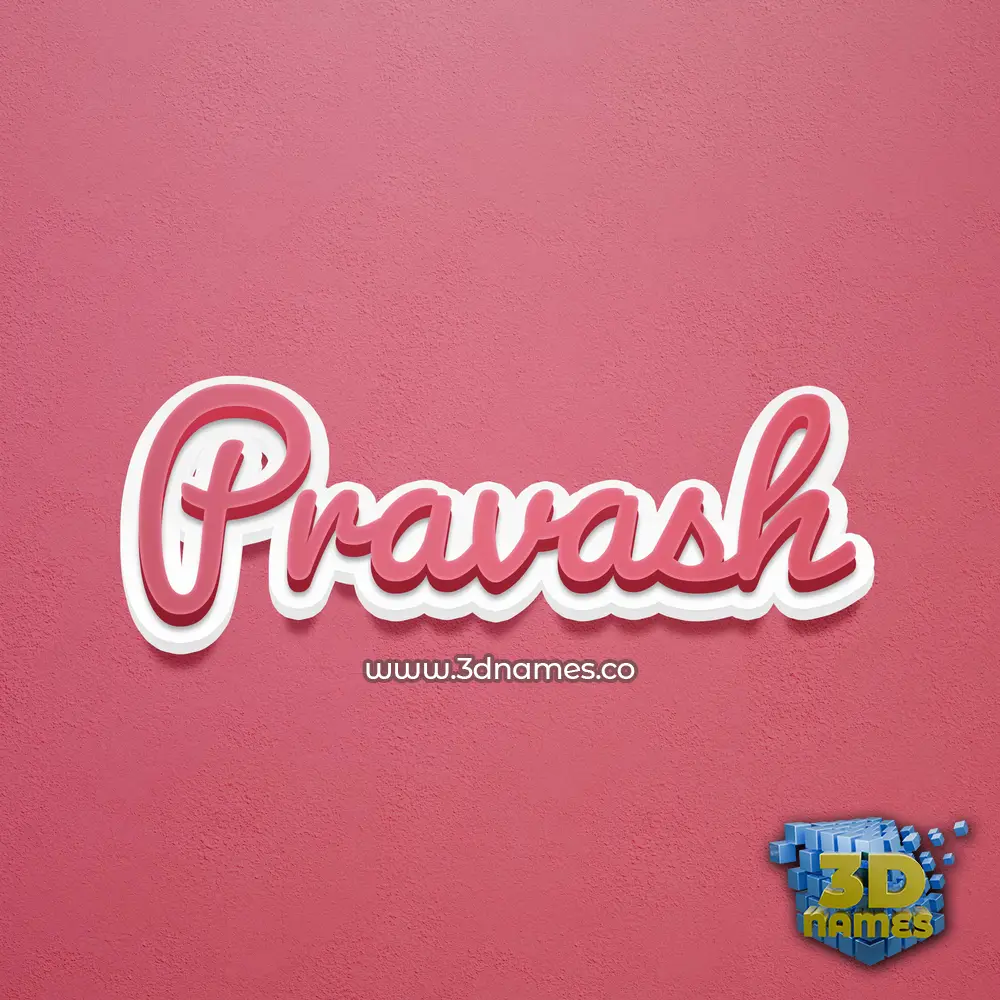 pravash in Red Scribble style - 3D name wallpaper