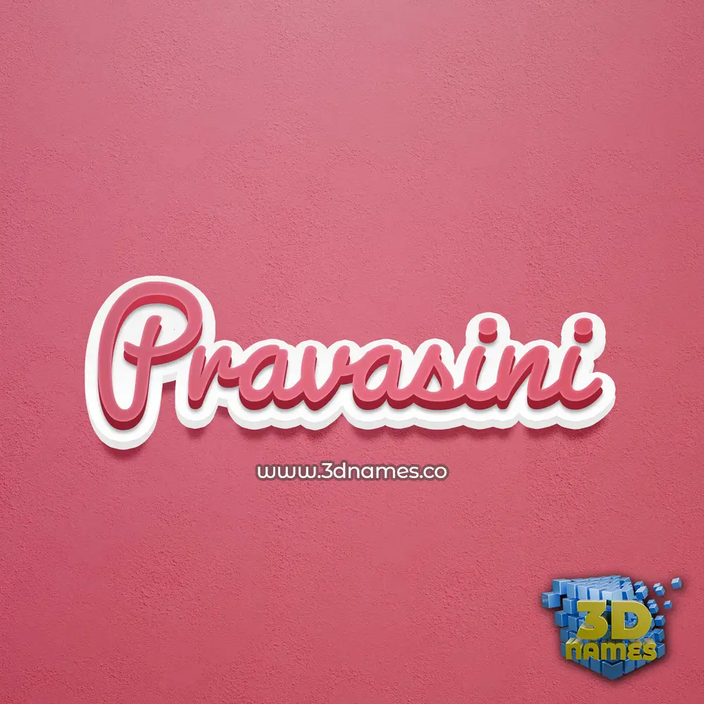 pravasini in Red Scribble style - 3D name wallpaper