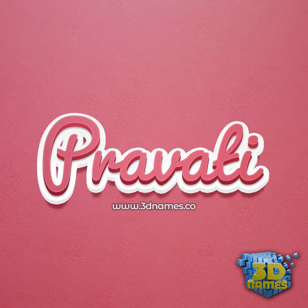 pravati in Red Scribble style - 3D name wallpaper