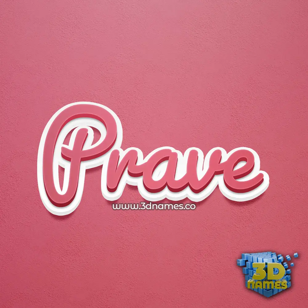 prave in Red Scribble style - 3D name wallpaper