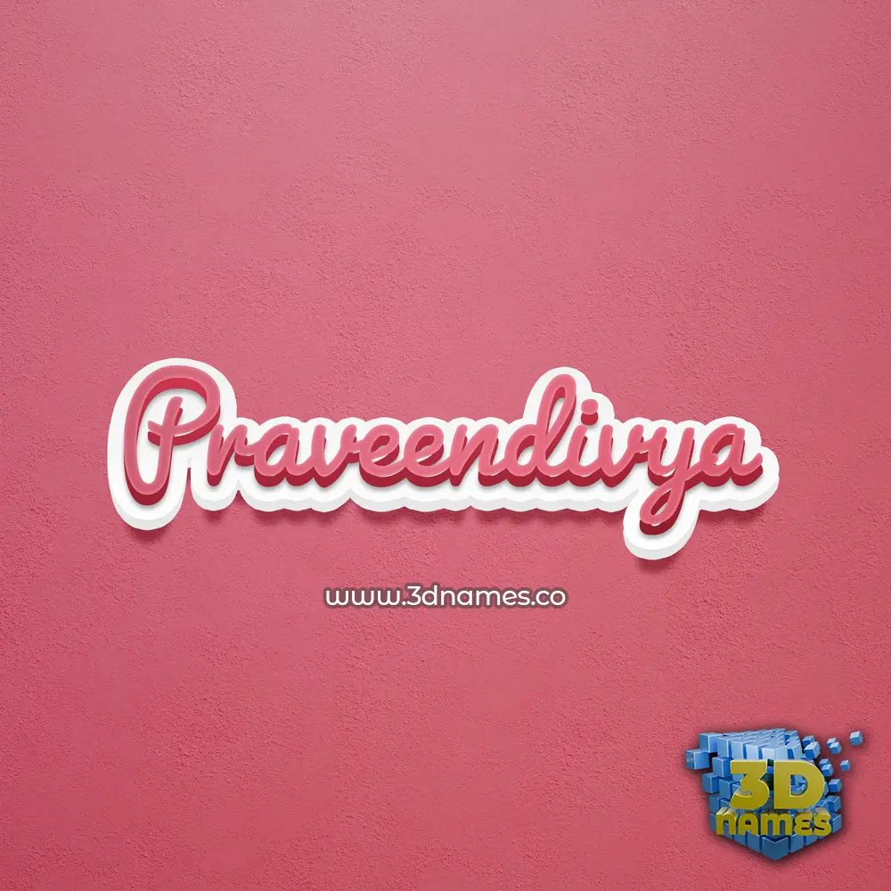 praveendivya in Red Scribble style - 3D name wallpaper