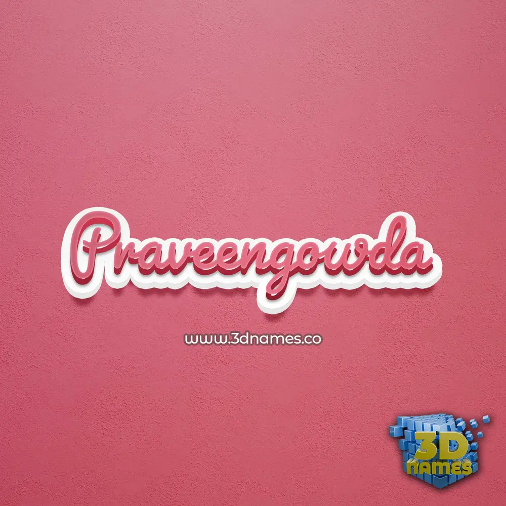 praveengowda in Red Scribble style - 3D name wallpaper