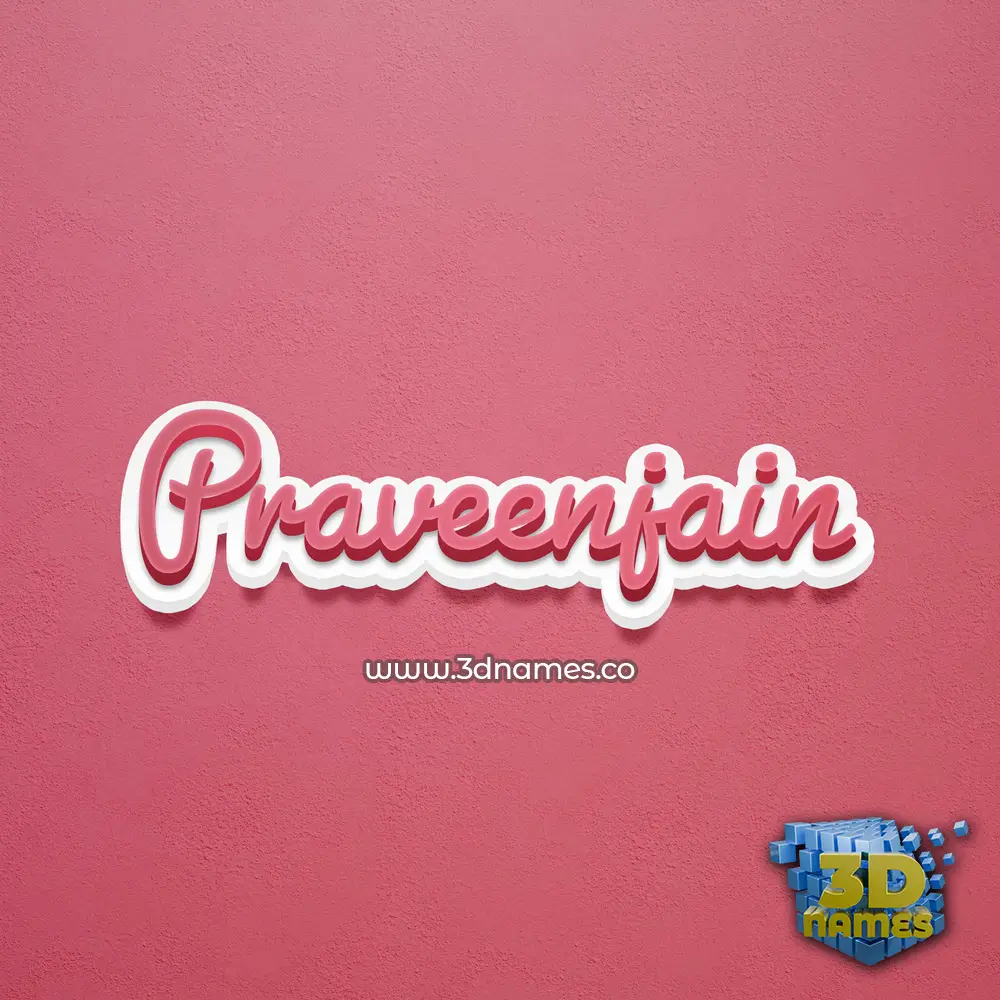 praveenjain in Red Scribble style - 3D name wallpaper