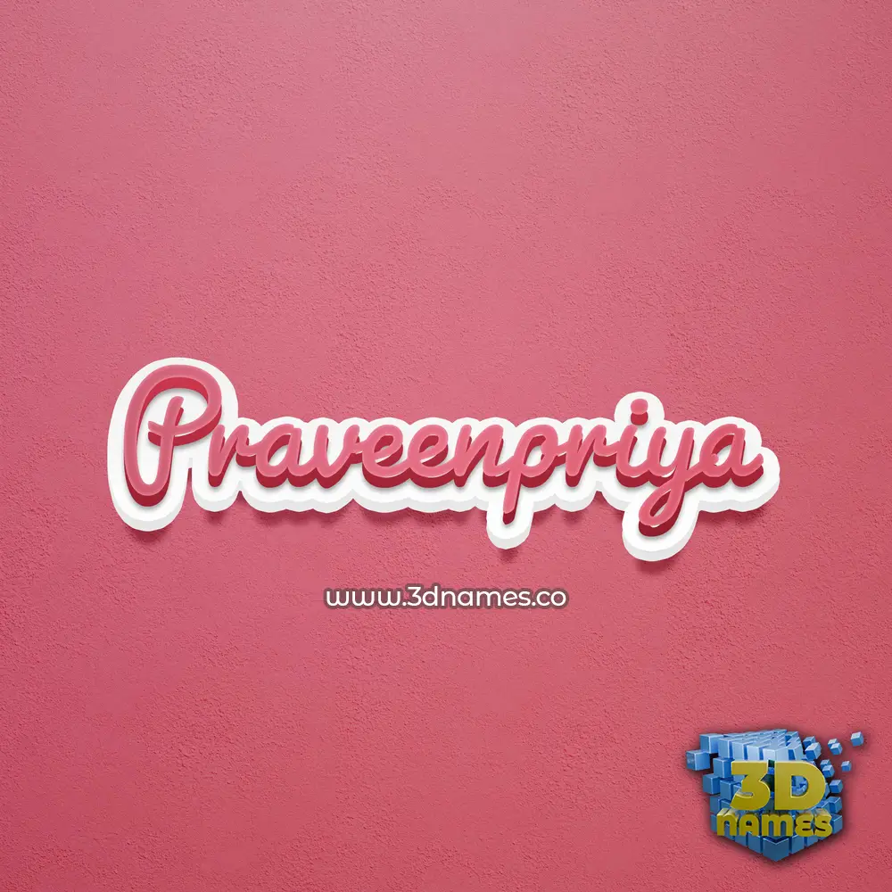praveenpriya in Red Scribble style - 3D name wallpaper