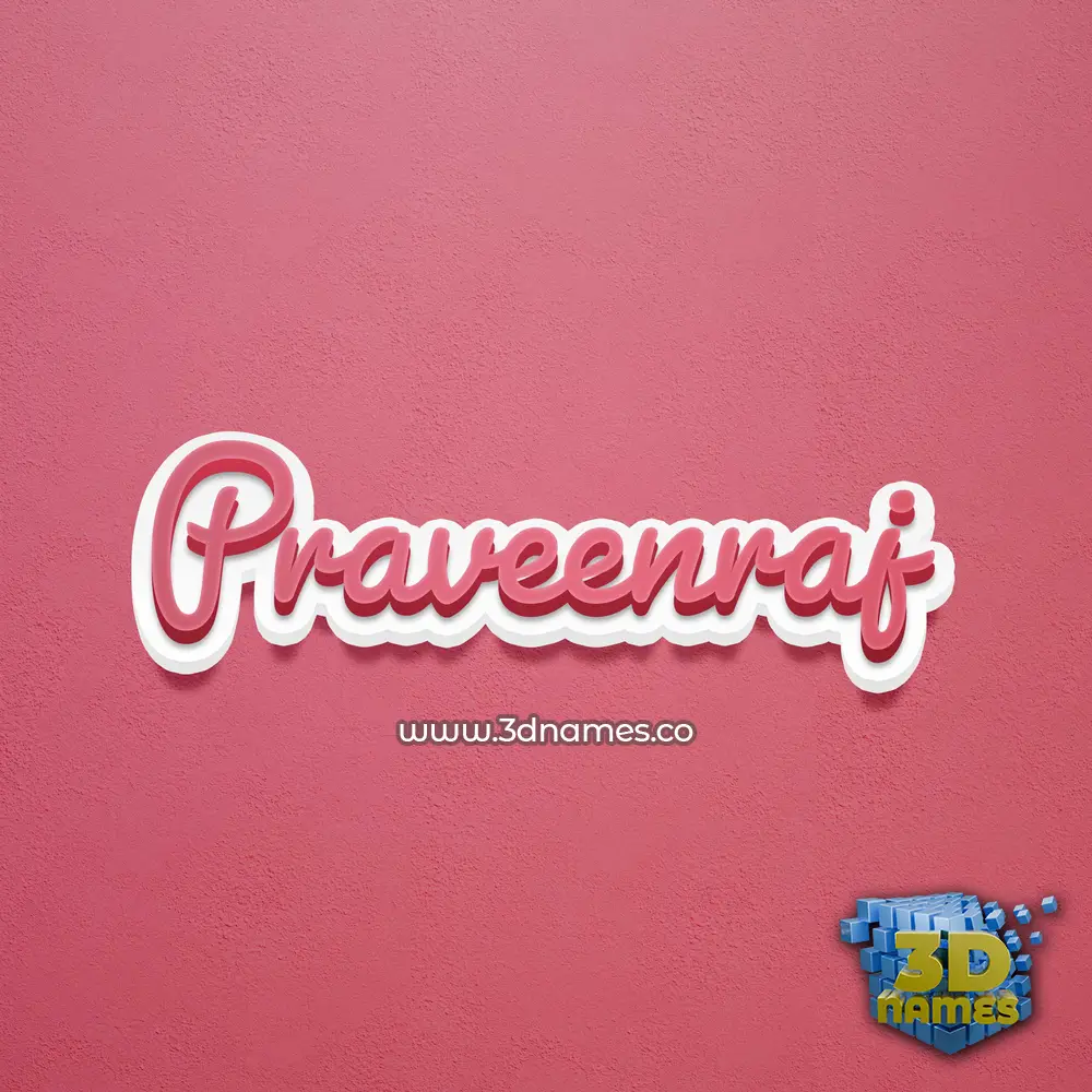 praveenraj in Red Scribble style - 3D name wallpaper