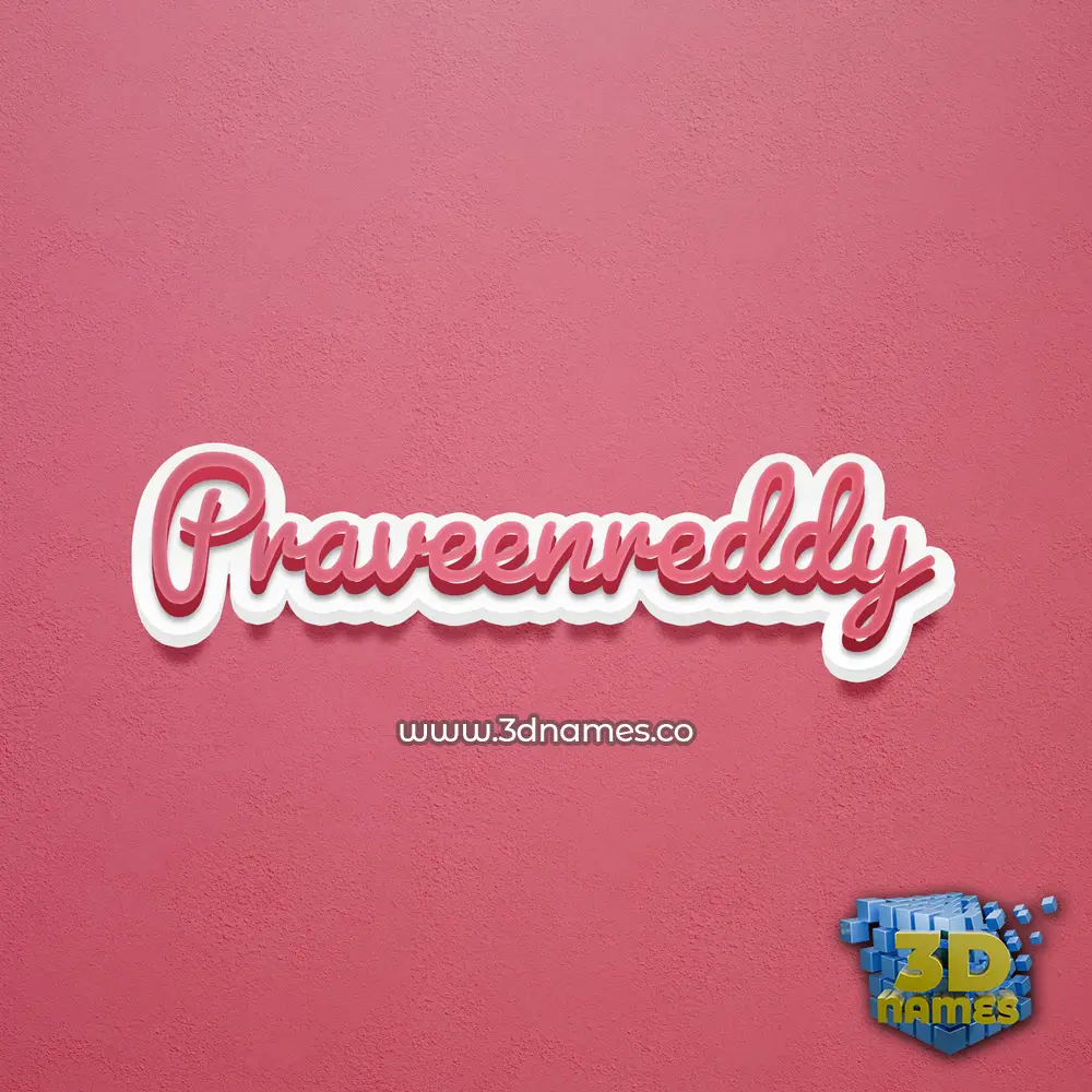 praveenreddy in Red Scribble style - 3D name wallpaper