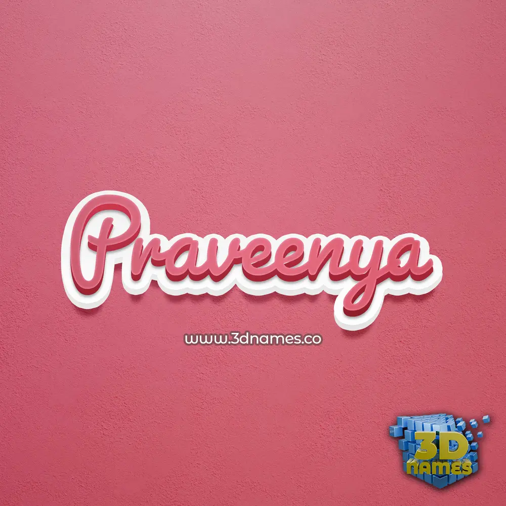 praveenya in Red Scribble style - 3D name wallpaper