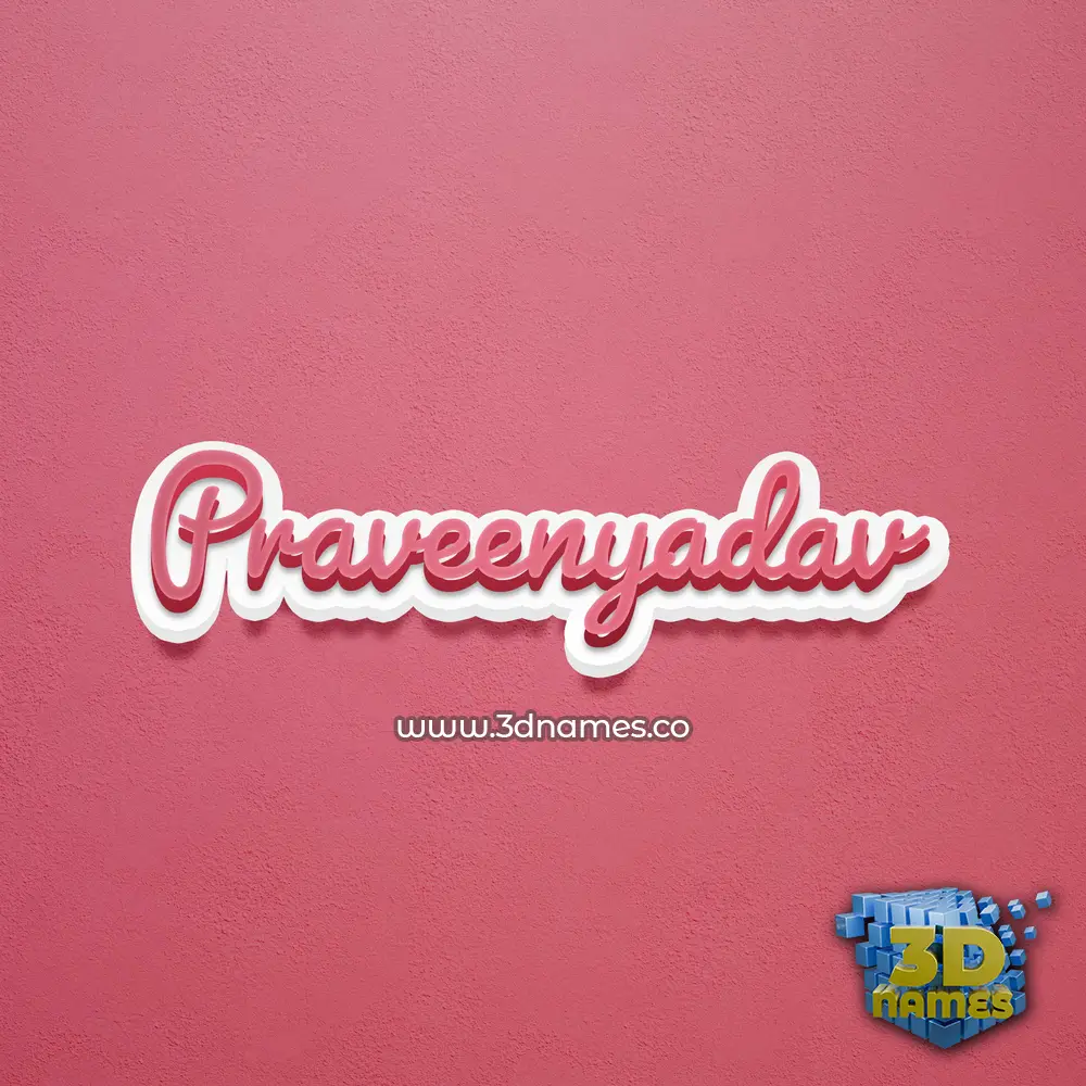 praveenyadav in Red Scribble style - 3D name wallpaper