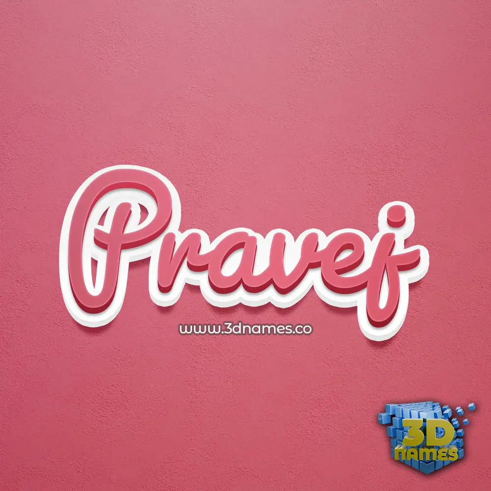 pravej in Red Scribble style - 3D name wallpaper
