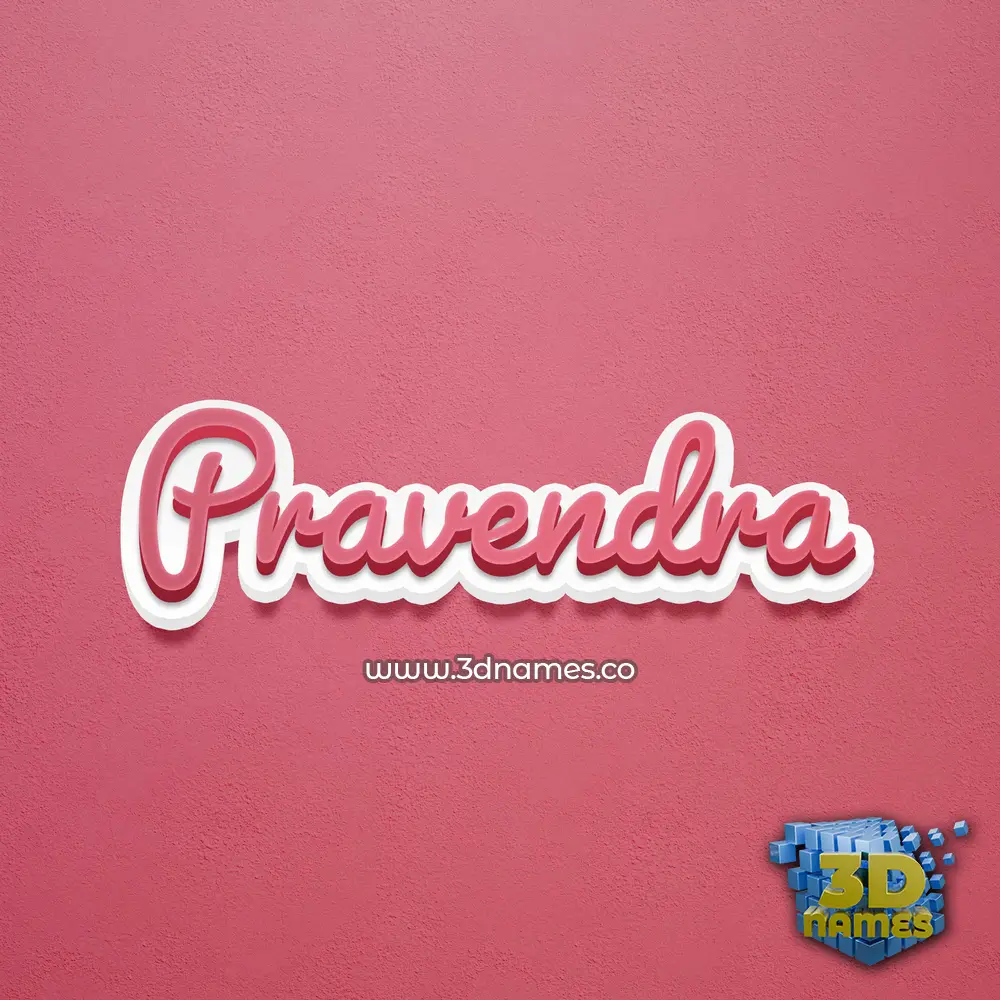 pravendra in Red Scribble style - 3D name wallpaper