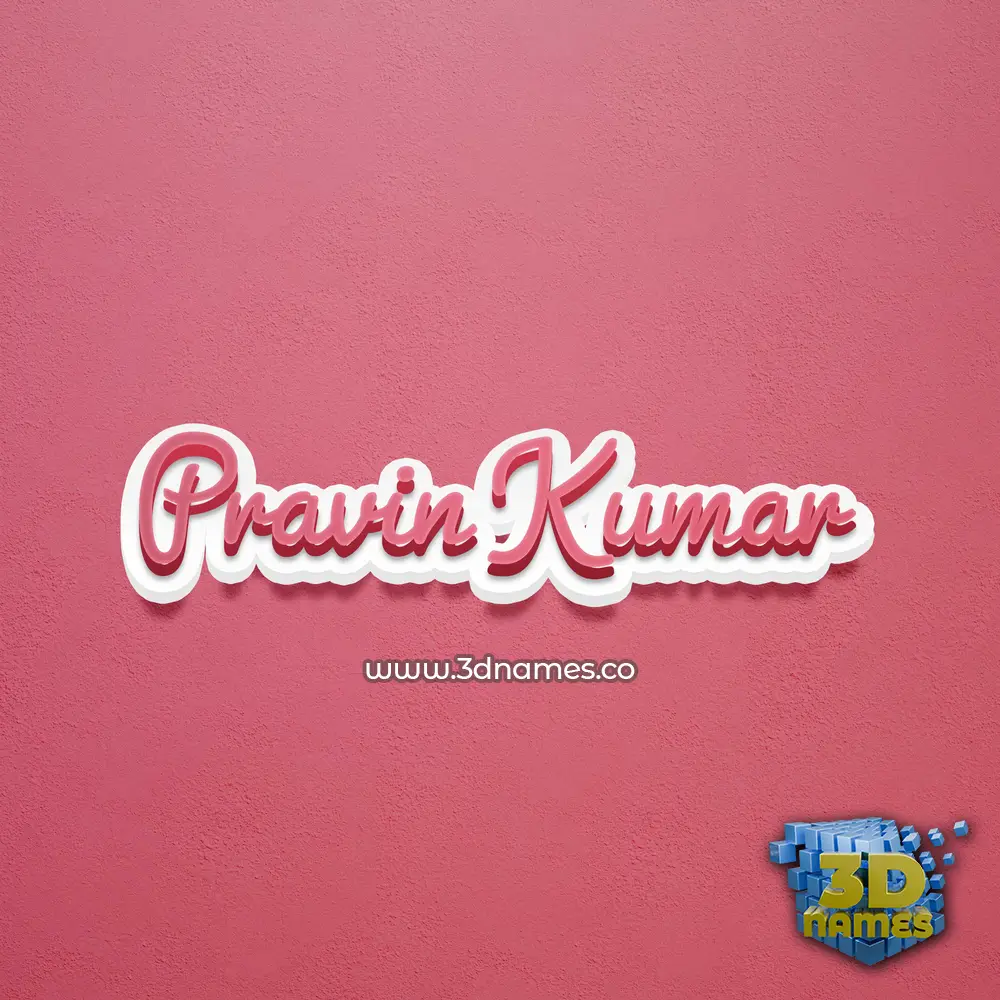 pravin kumar in Red Scribble style - 3D name wallpaper