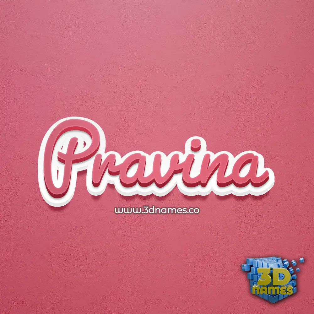 pravina in Red Scribble style - 3D name wallpaper