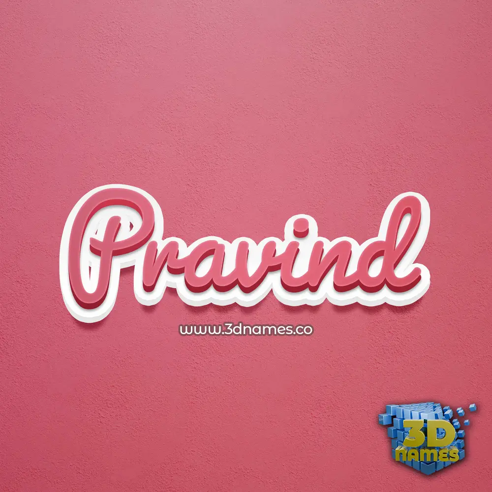 pravind in Red Scribble style - 3D name wallpaper
