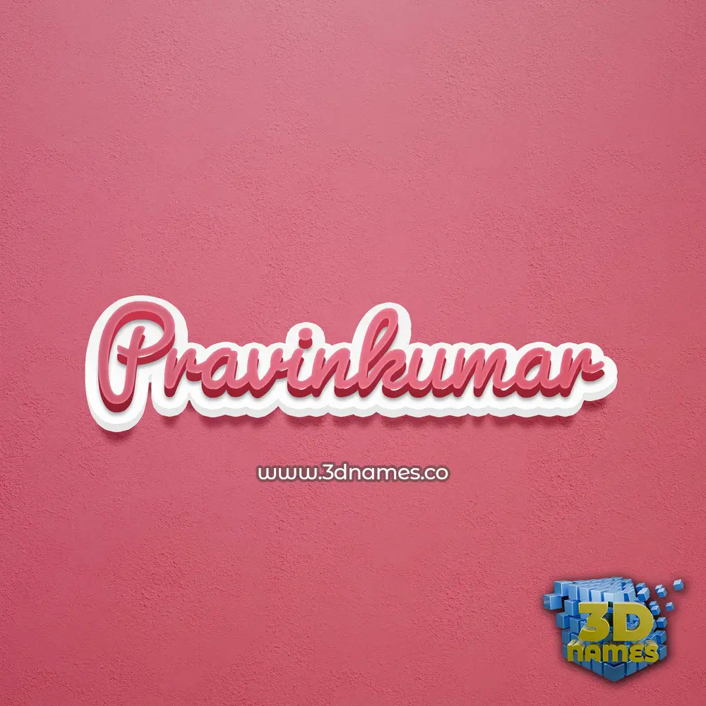 pravinkumar in Red Scribble style - 3D name wallpaper