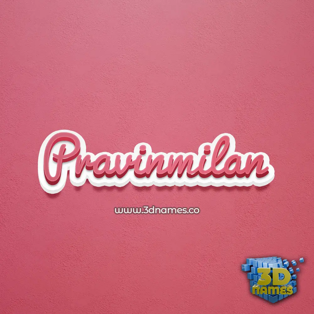 pravinmilan in Red Scribble style - 3D name wallpaper