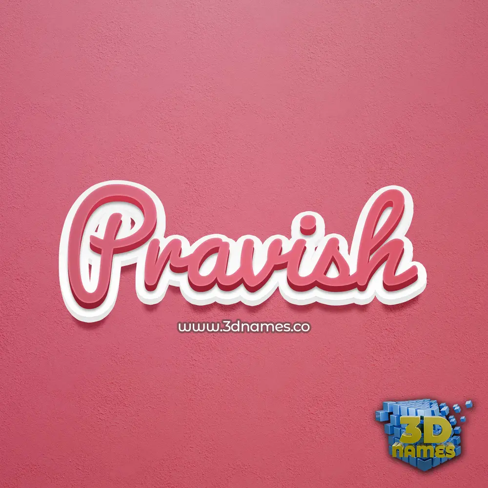 pravish in Red Scribble style - 3D name wallpaper