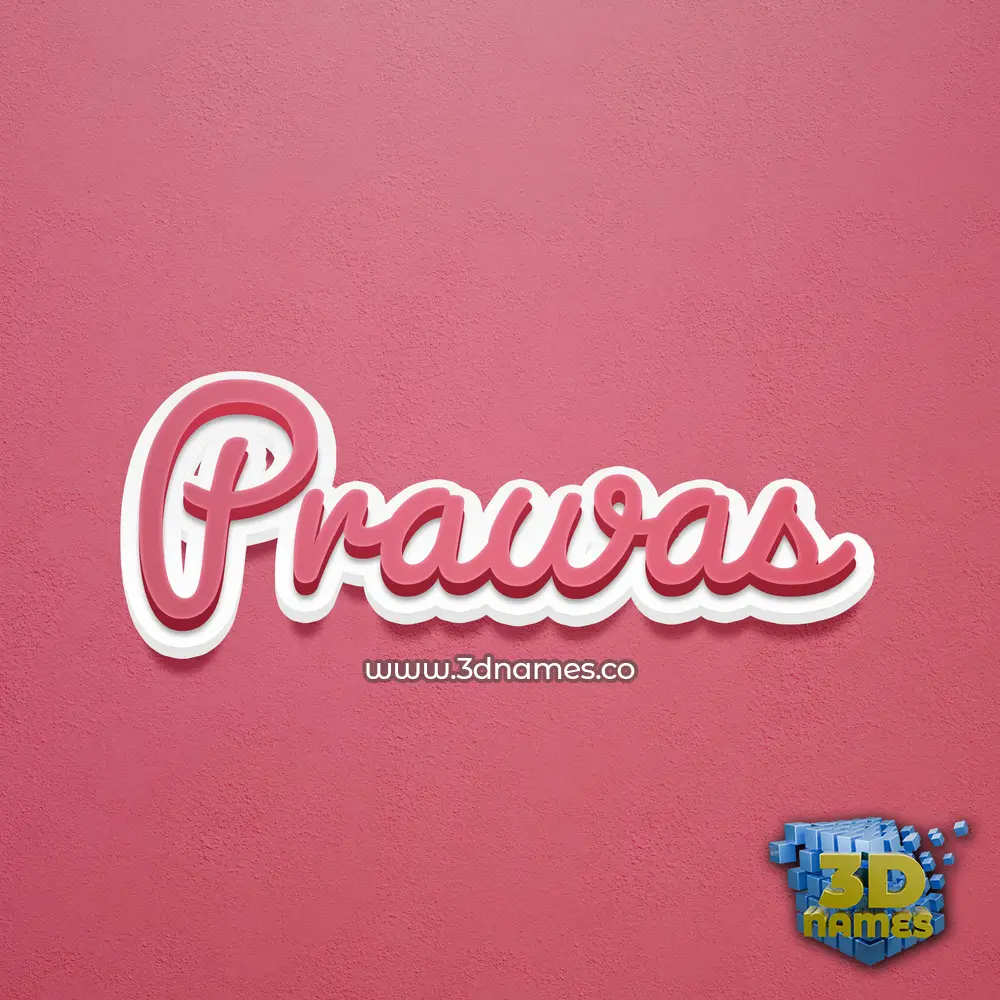 prawas in Red Scribble style - 3D name wallpaper