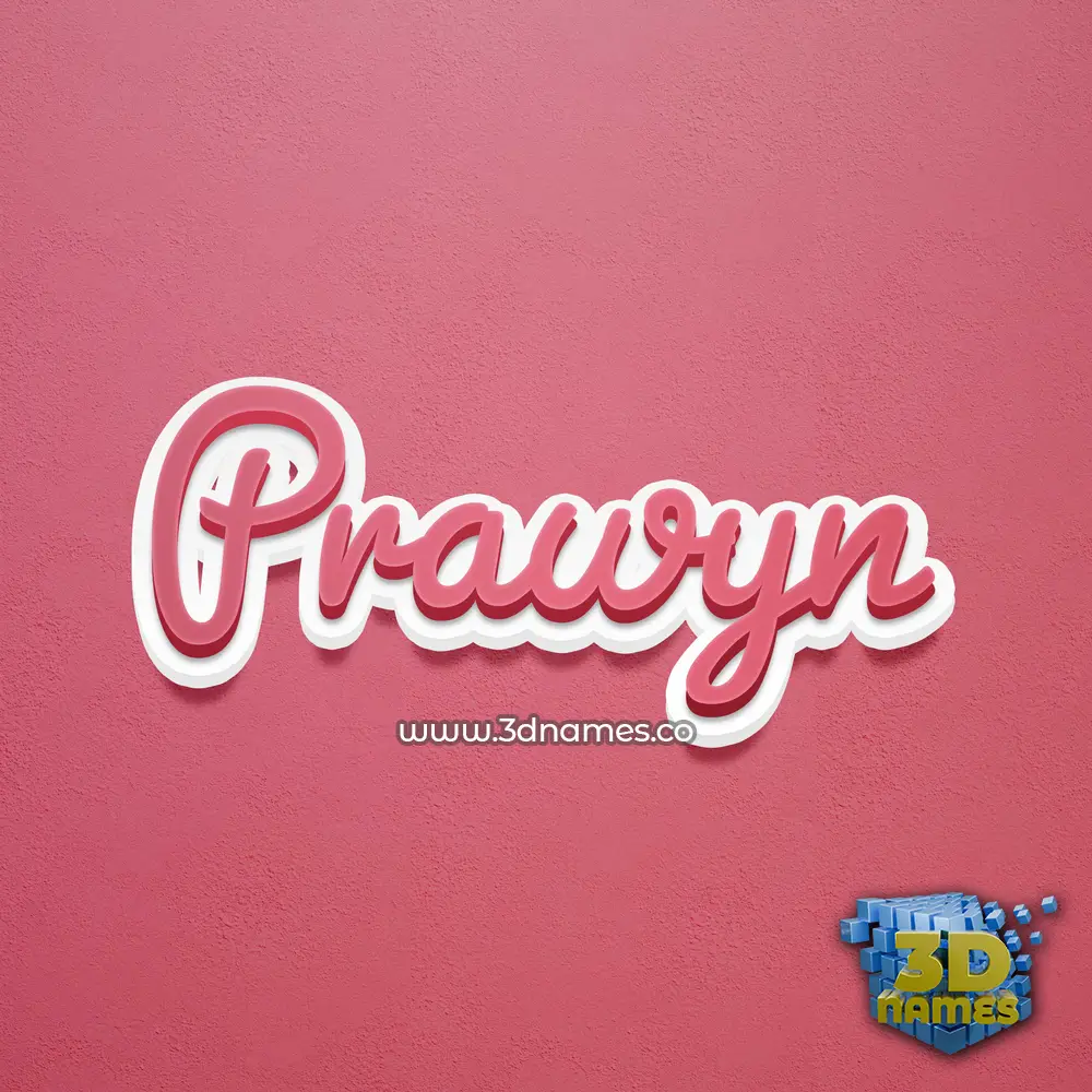prawyn in Red Scribble style - 3D name wallpaper