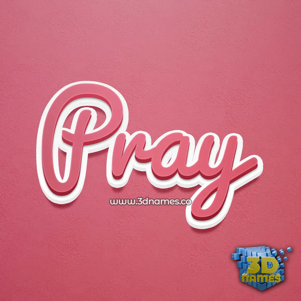 pray in Red Scribble style - 3D name wallpaper